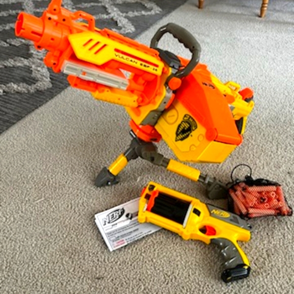 Nerf Vulcan EBF 25 & Maverick REV 6 Guns Tripod Ammo - Picture 1 of 6